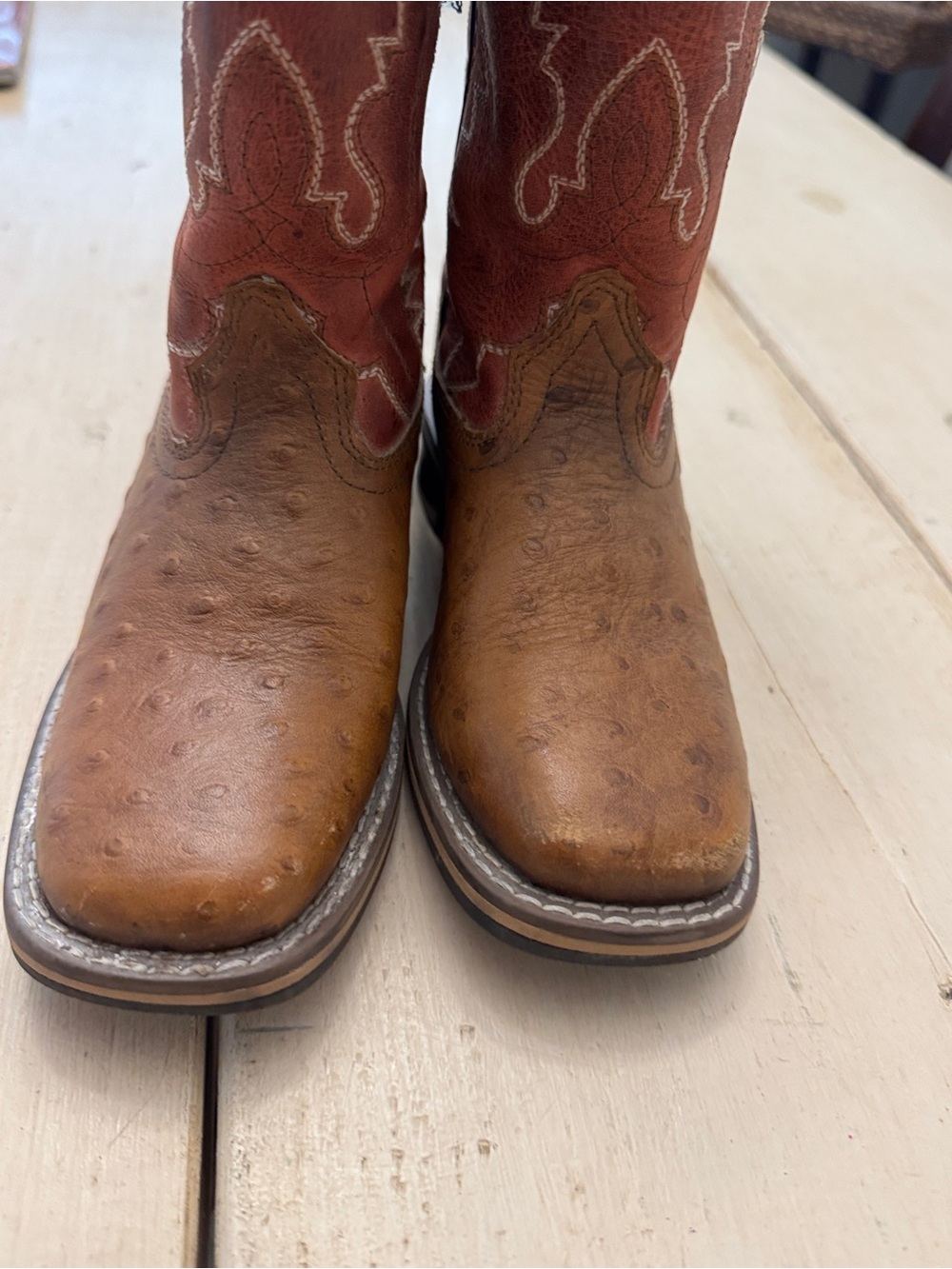 Kids Brown and Red Western Cowboy Boots